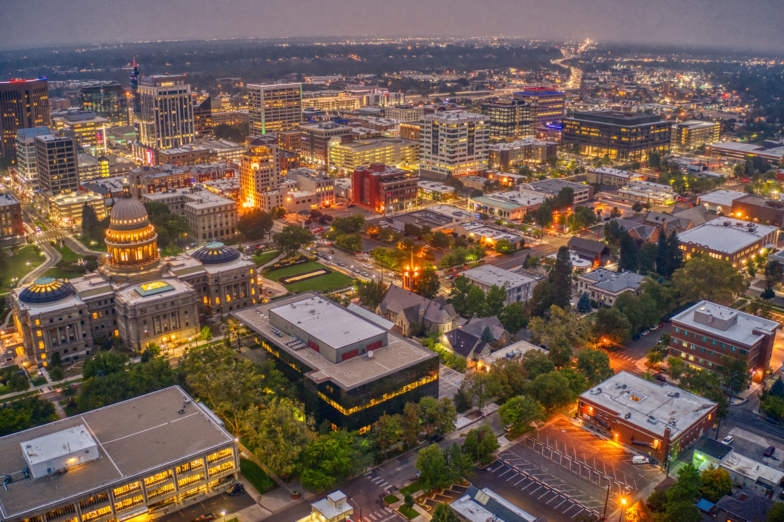 Dusk overlook of Boise, Idaho
